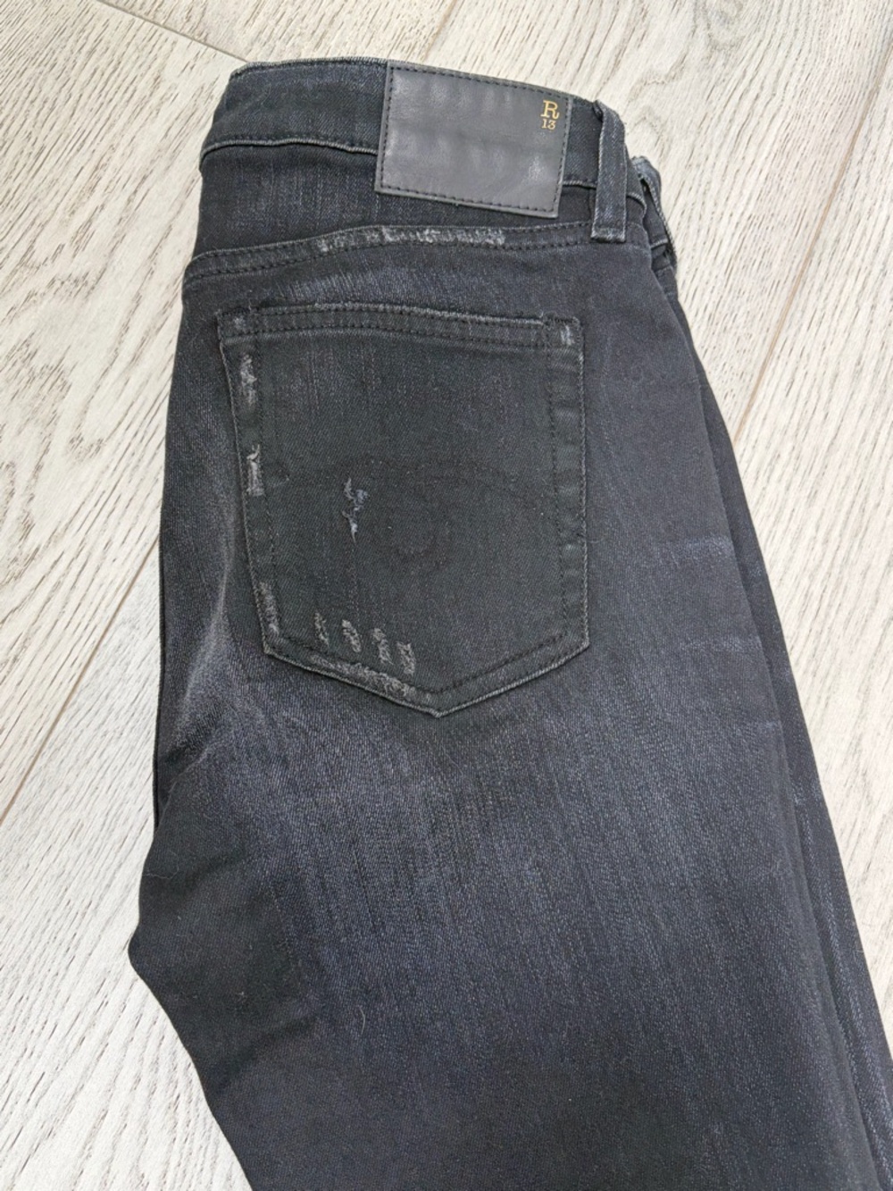 Black womens Slim Fit Jeans - R13
